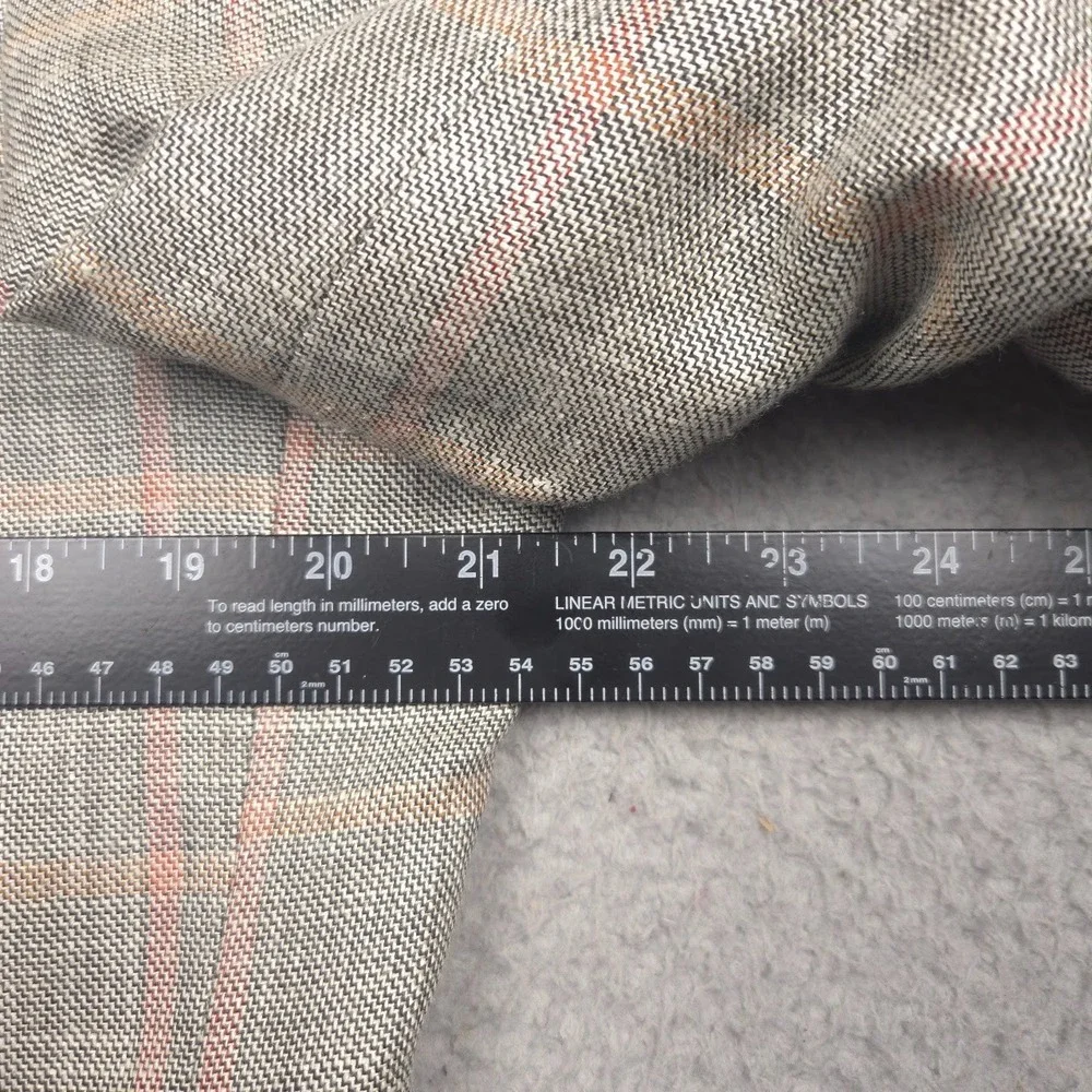 Jos A Bank Sport Coat Men 41R Wool Silk Linen Herringbone Windowpane Gray